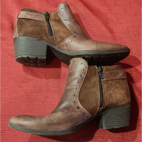 BOC Womens 7.5 Boots Reddish Brown Zipper & Strap Ankle - Picture 1 of 8